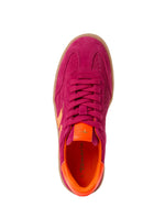 Tamaris Suede Laced Trainer Pink Neon