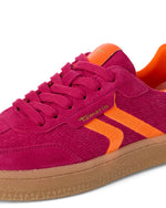 Tamaris Suede Laced Trainer Pink Neon