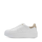 Tamaris Flatform Laced Trainer White Champagne