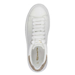 Tamaris Flatform Laced Trainer White Champagne