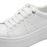 Tamaris Flatform Laced Trainer White Champagne