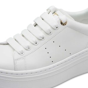 Tamaris Flatform Laced Trainer White Champagne