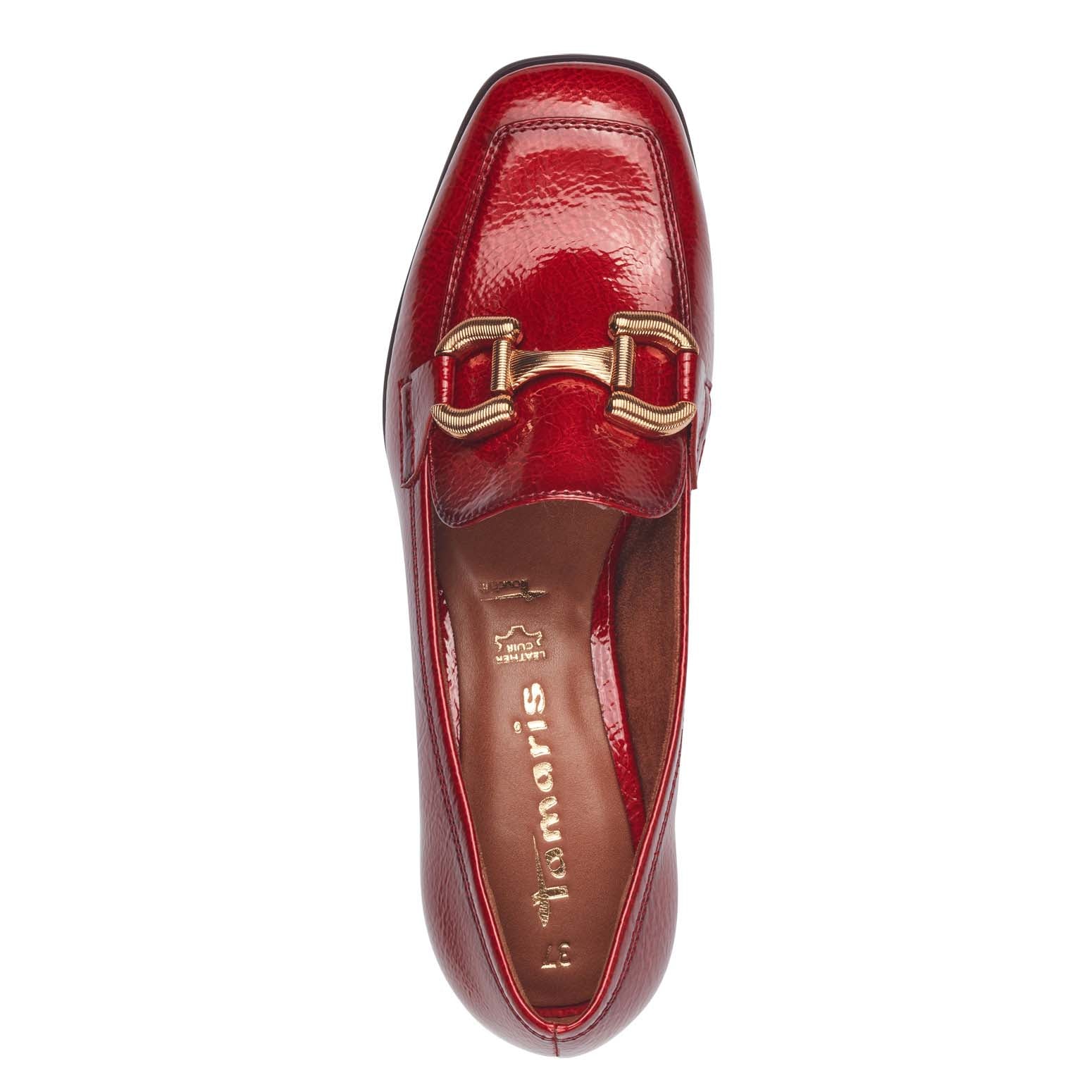 Tamaris Classic Shoe with Buckle Red Patent