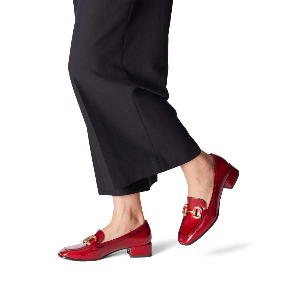 Tamaris Classic Shoe with Buckle Red Patent