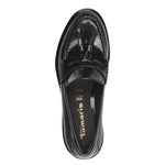 Tamaris Classic Loafer with Tassel Black Patent