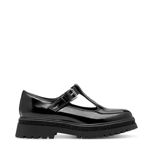 Tamaris Chunky Mary Jane Black Patent