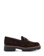 Tamaris Suede Large Buckle Loafer Mocca