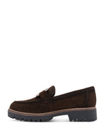 Tamaris Suede Large Buckle Loafer Mocca
