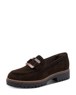 Tamaris Suede Large Buckle Loafer Mocca