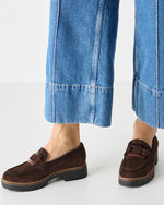 Tamaris Suede Large Buckle Loafer Mocca