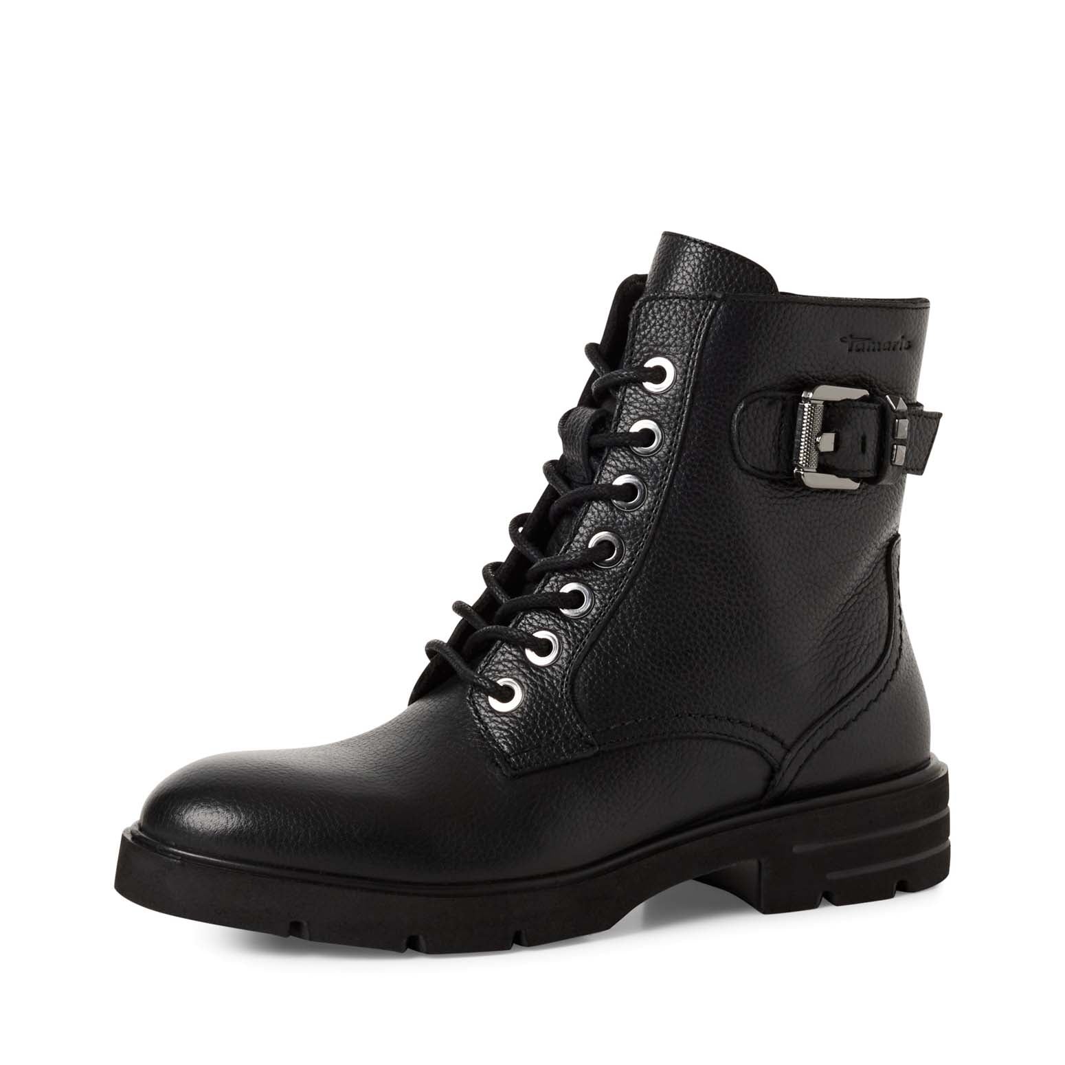 Tamaris Laced Buckle Boot Black