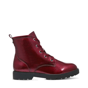 Tamaris Laced Ankle Boot Patent Bordeaux