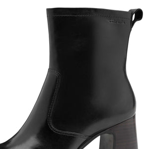 Tamaris Leather Platform Ankle Boot Black