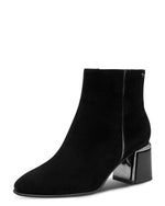 Tamaris Classic Suede Block Heel Ankle Boot Black