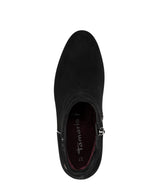 Tamaris Classic Suede Block Heel Ankle Boot Black