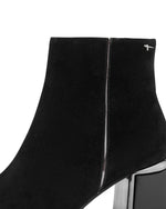 Tamaris Classic Suede Block Heel Ankle Boot Black