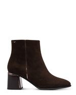 Tamaris Classic Suede Block Heel Ankle Boot Mocca