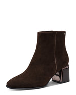 Tamaris Classic Suede Block Heel Ankle Boot Mocca