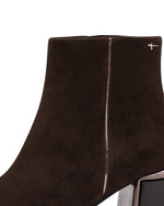 Tamaris Classic Suede Block Heel Ankle Boot Mocca