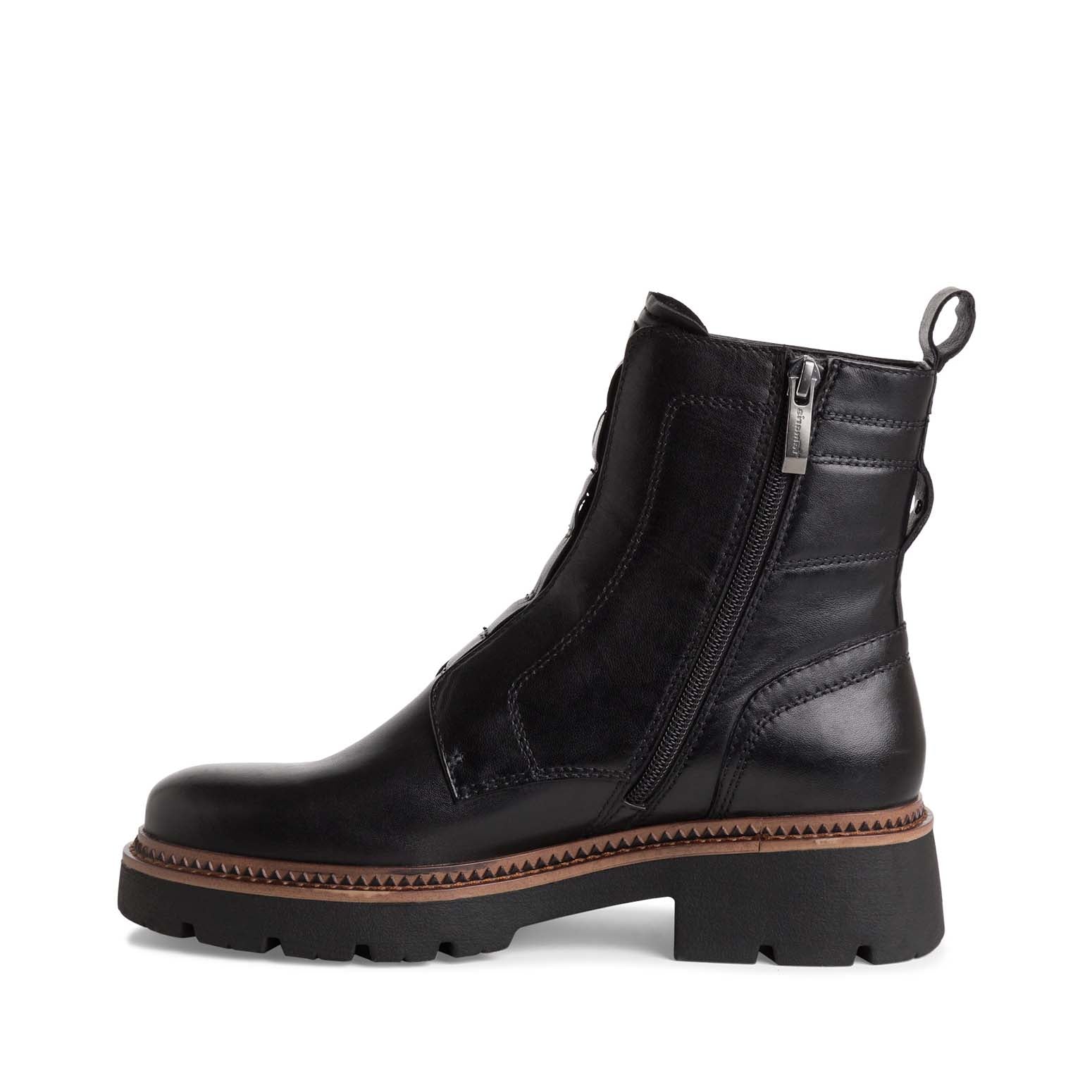 Tamaris Military Ankle Boot Black Leather