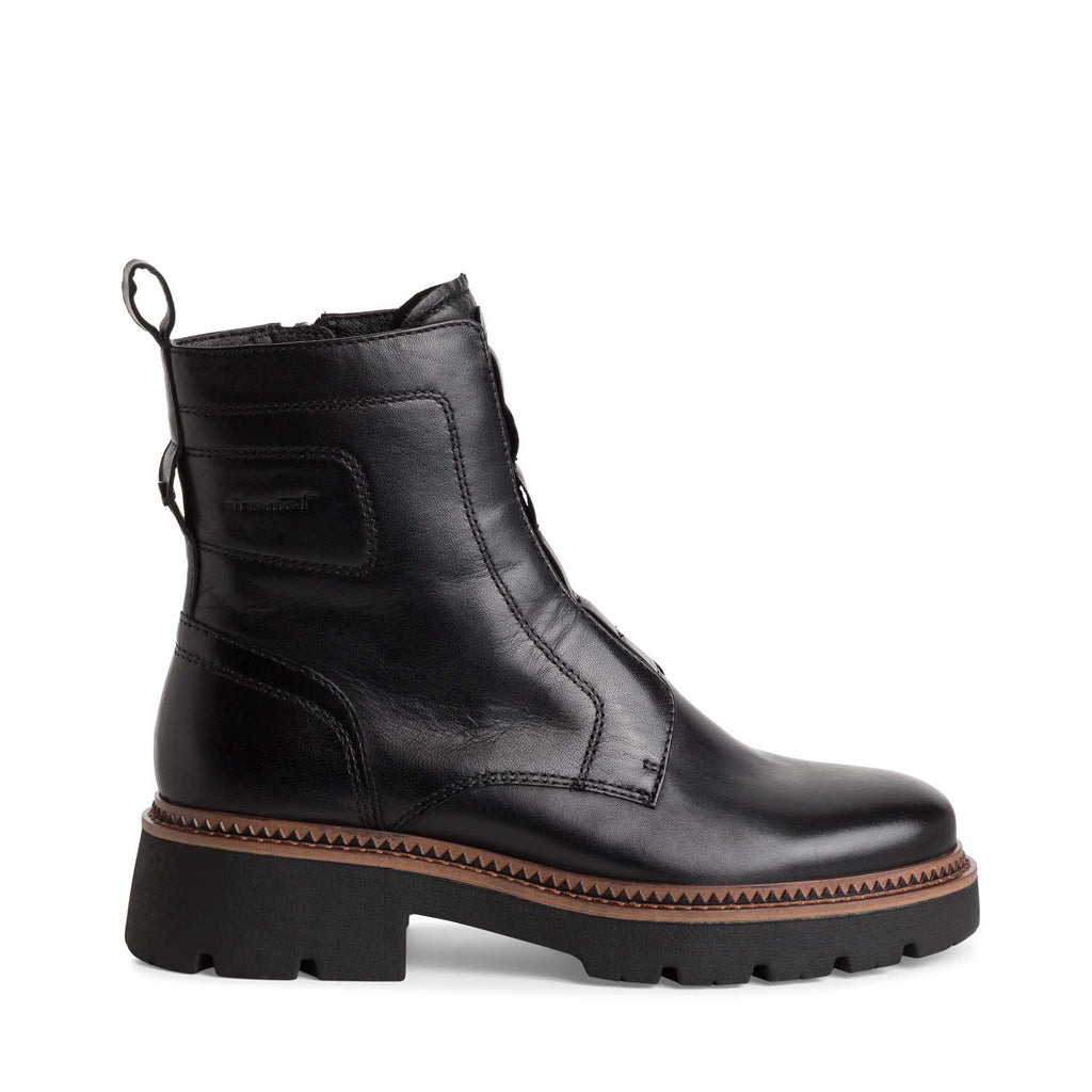 Tamaris Military Ankle Boot Black Leather