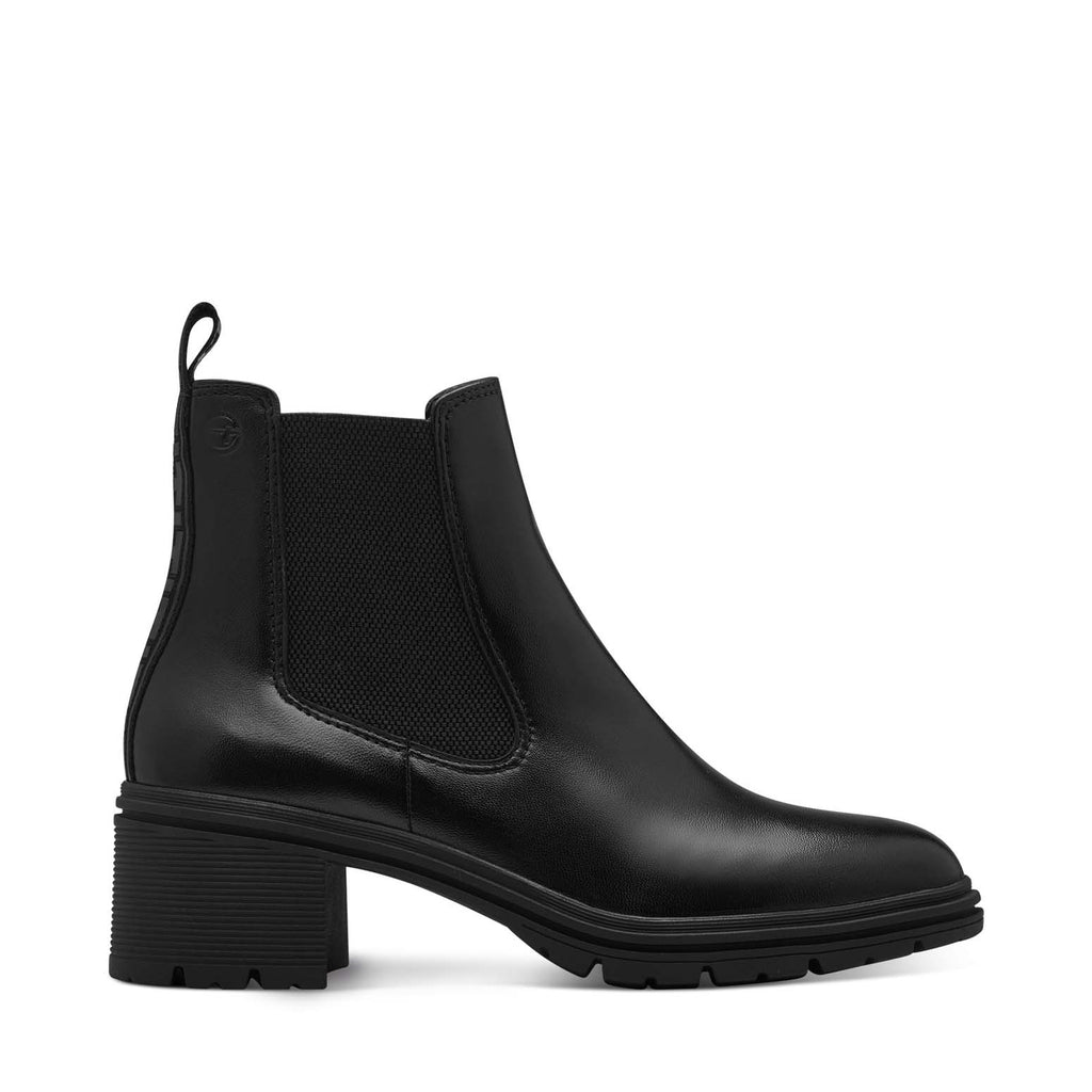 Tamaris Block Heel Chelsea Ankle Boot Black