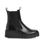 Tamaris Low Wedge Leather Ankle Boot Black