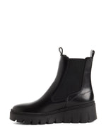 Tamaris Low Wedge Leather Ankle Boot Black