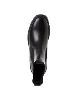 Tamaris Low Wedge Leather Ankle Boot Black