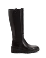 Tamaris Wedge Knee High Black Leather