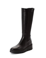 Tamaris Wedge Knee High Black Leather