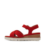 Tamaris Strappy Leather Sandal Red