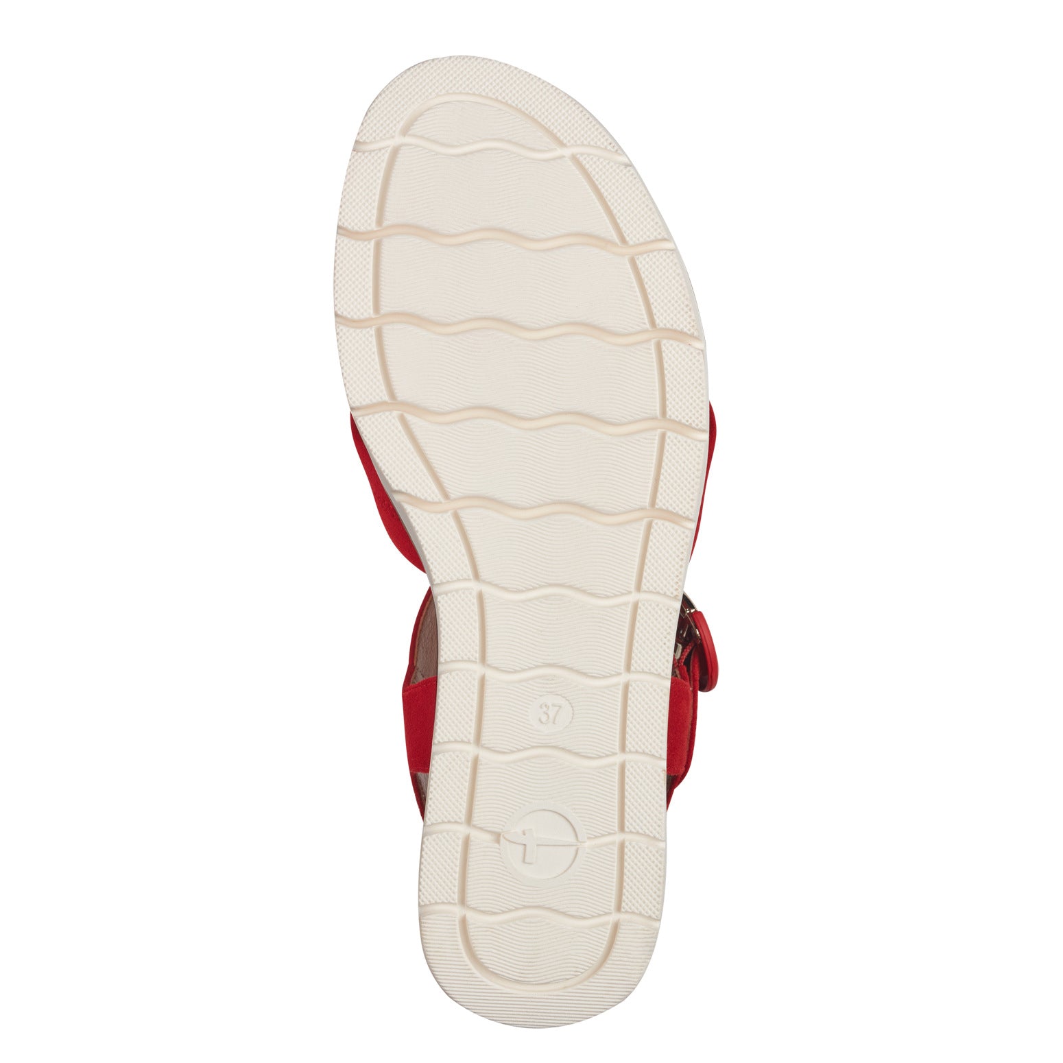Tamaris Strappy Leather Sandal Red