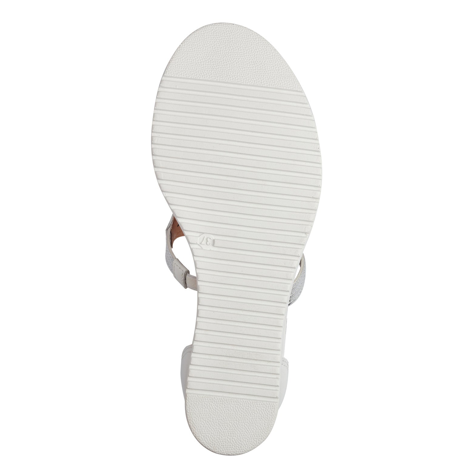 Tamaris T-Bar Leather Wedge Sandal White