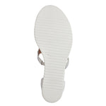 Tamaris T-Bar Leather Wedge Sandal White