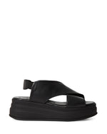 Tamaris Chunky Leather Wedge Black