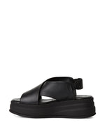 Tamaris Chunky Leather Wedge Black