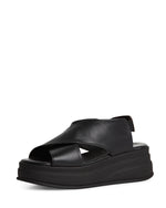 Tamaris Chunky Leather Wedge Black