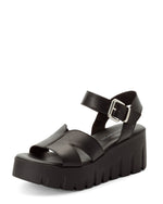 Tamaris Strappy Wedge Sandal Black