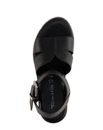 Tamaris Strappy Wedge Sandal Black