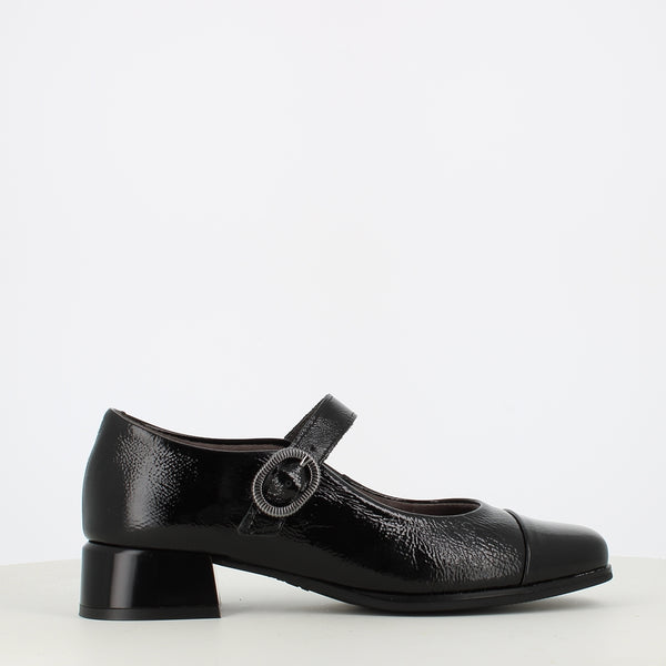 Pitillos Mary Jane Court Shoe Black Patent