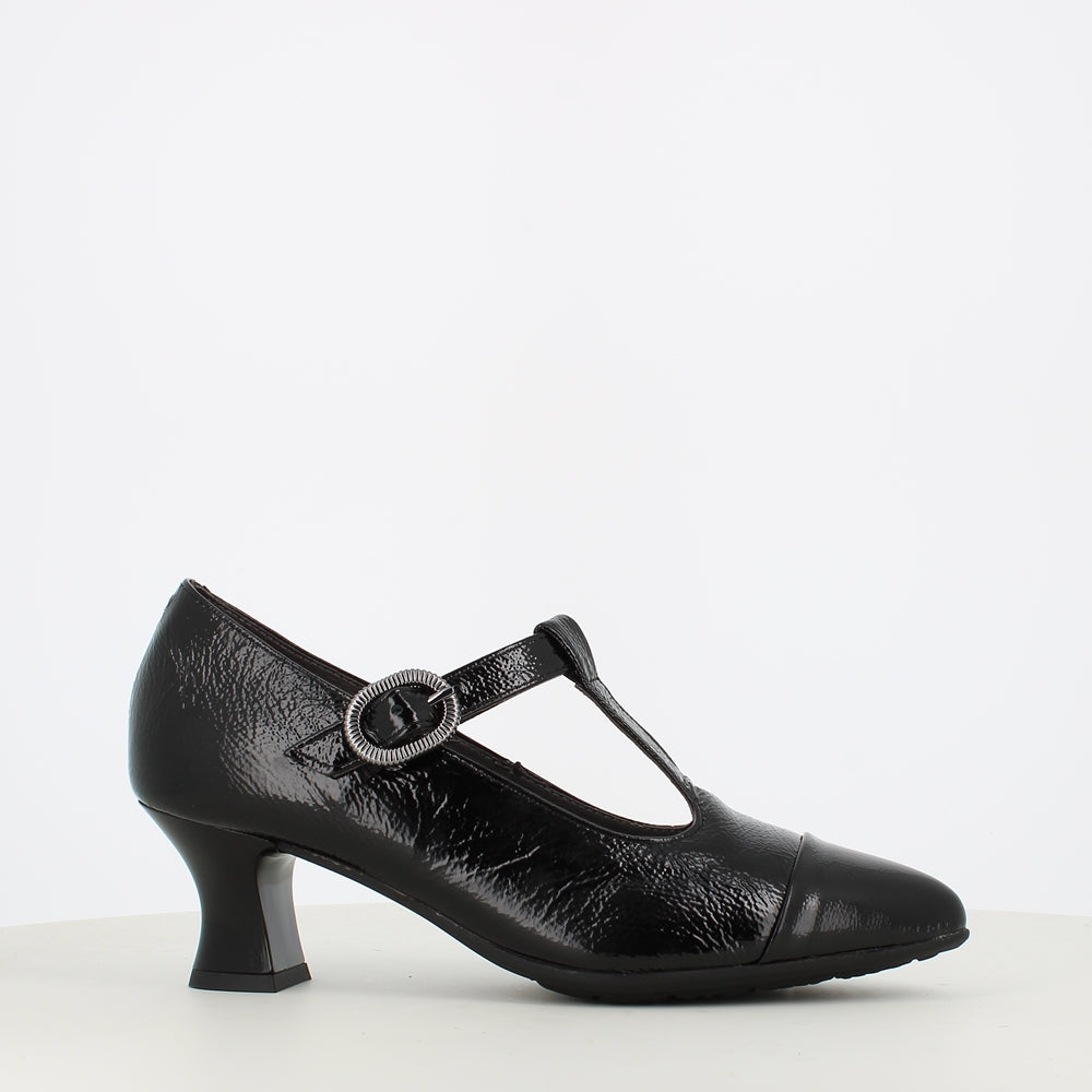 Pitillos T-Bar Shoe Black Patent