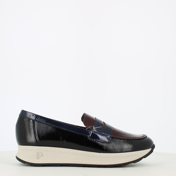 Pitillos Patent Loafer Black Burgundy