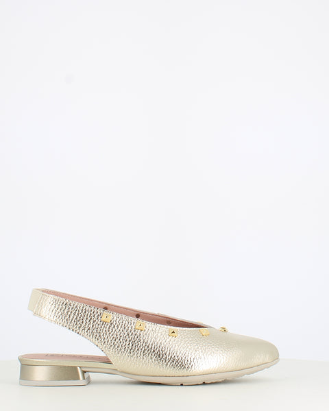 Pitillos Ballet Flat Stud Slingback Gold