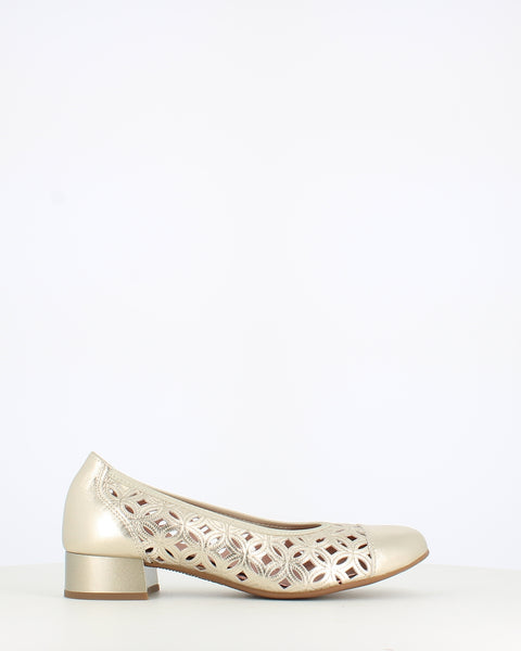 Pitillos Ballet Heel Court Light Gold