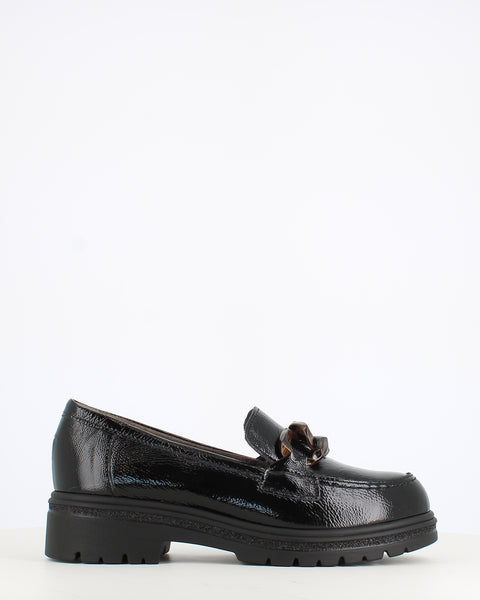 Pitillos Classic Buckle Patent Loafer Black