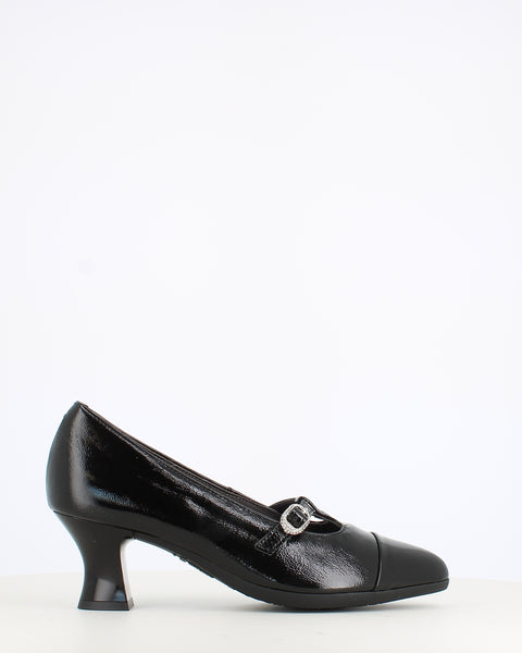 Pitillos T-Bar Patent Shoe Black