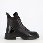 Cinders Edit Laced Ankle Boot Black Patent
