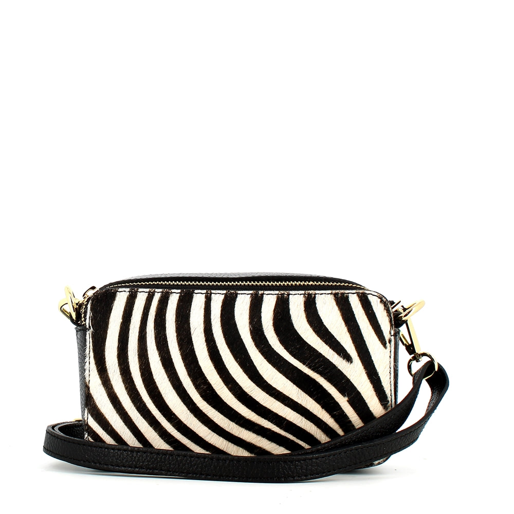 Andrea Cardone Black Zebra Print Handbag