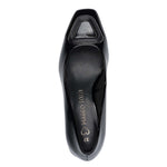 Marco Tozzi Block Heel Court Patent Black